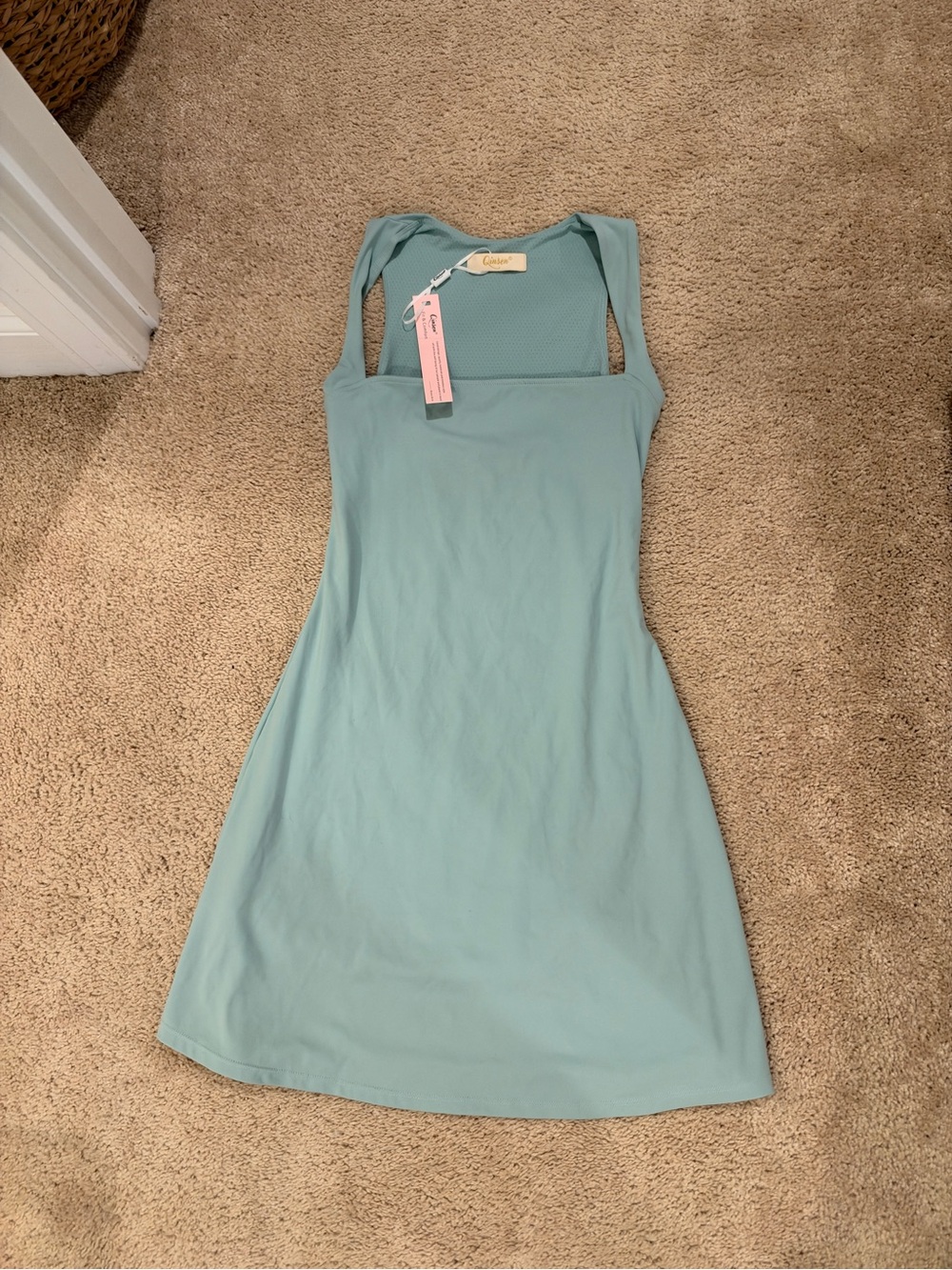 NWT Teal Square-Neck Tank Dress